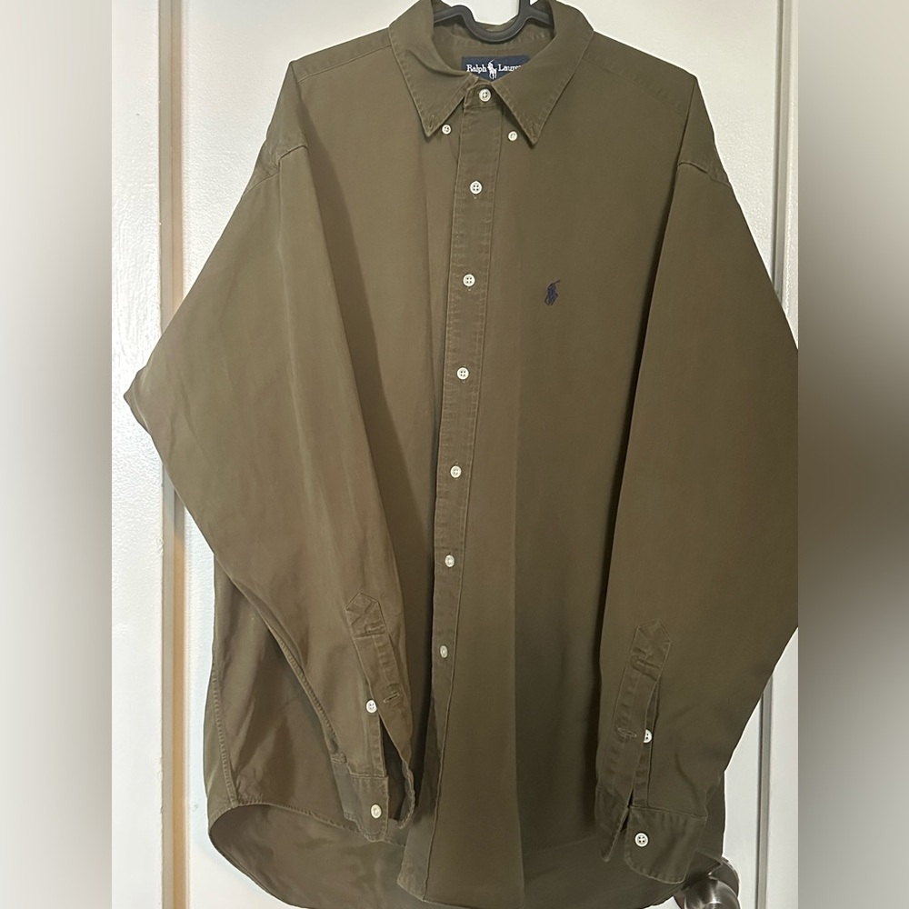 Vintage Ralph Lauren Olive Button-Down Shirt